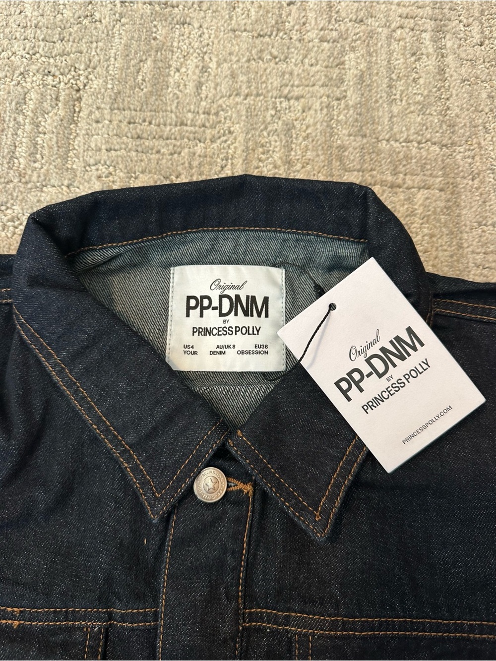 Princess Polly Dark Wash Denim Jean Jacket - Picture 2 of 4